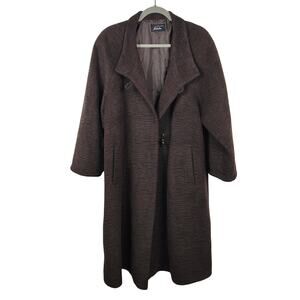 Vintage Futaba Pret a Porter Coat Womens One Size Brown Angora Wool Japanese
